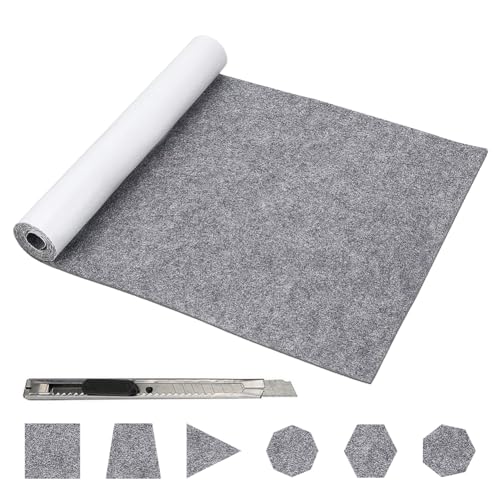 Filz Selbstklebend 40x200cm, Selbstklebender Klebriger Filz,Filzstoff Meterware 2mm Dicke für Sofa,Tisch und Stuhlbeinschoner, Möbelgleiter, Autoschalldämmung und Bodenschoner (Grau) von LUPATDY