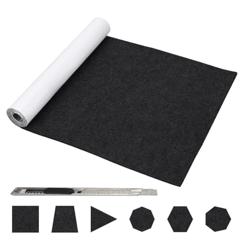LUPATDY Filzgleiter Selbstklebend, 40x200cm, 2mm Dicke Filz, Klebefilze für Sofa, Tisch und Stuhlbeinschoner, Möbelgleiter, Autoschalldämmung und Bodenschoner (schwarz) von LUPATDY
