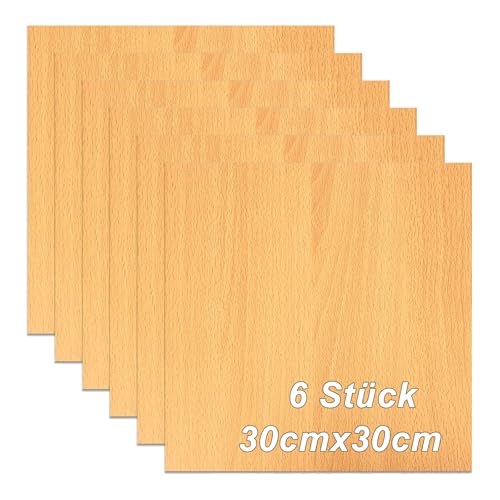 LUPATDY 6 StüCk Sperrholzplatte 3mm Lindensperrholz Holz,Holzplatten Zuschnitt Nach Maß,Multiplex Platte Holz,Holzplatten Zum Basteln für DIY Laser, Laserbearbeitung,Modellbau,Deko,GemäLde von LUPATDY