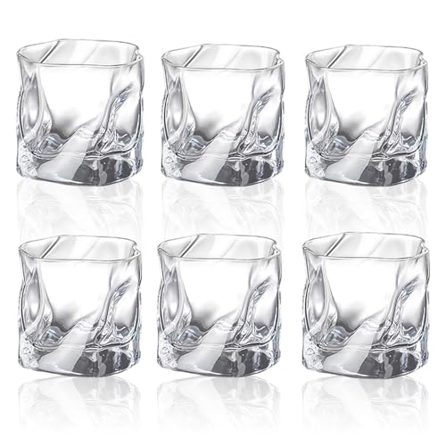 LUPATDY Set 6 Teilig Gläser Wassergläser,200ml Unregelmäßiges glass Trinkgläser Set,Whiskeygläser Rumgläser Cocktailgläser,Eiskaffee Gläser,Trinkglas für Hause Restaurants und Partys Transparent LUPATDY Set 6 Teilig Gläser Wassergläser,200ml Unregelmäßiges glass Trinkgläser Set,Whiskeygläser Rumgläser Cocktailgläser,Eiskaffee Gläser,Trinkglas für Hause Restaurants und Partys Transparent von LUPATDY