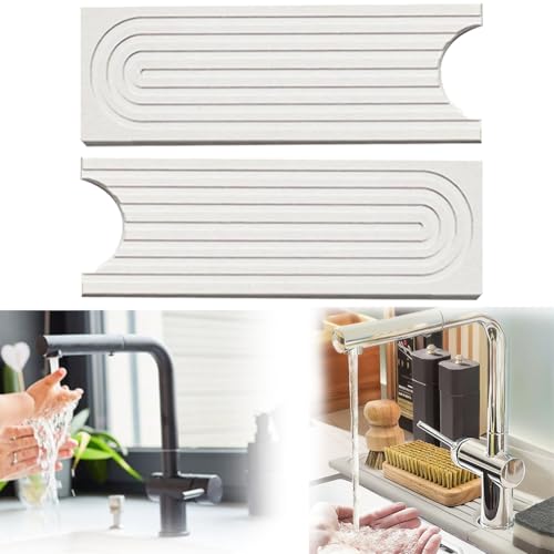 Wasserabsorbierende Abtropfmatte Wasserhahn Spüle - 60 x 10 cm Wasserhahn Abtropfmatte Kieselgurmaterial, für Wasserhahn Spüle Badezimmer-Theke Küchenarbeitsplatte Wasserabsorbierende Abtropfmatte Wasserhahn Spüle - 60 x 10 cm Wasserhahn Abtropfmatte Kieselgurmaterial, für Wasserhahn Spüle Badezimmer-Theke Küchenarbeitsplatte von LUPATDY