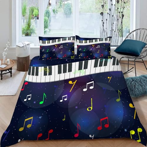 Abstrakter Luxus Bettwäsche Set 3 Teilig，135 * 200Cm Blauer Sternenhimmel Leicht Weich Mikrofaser Bettbezug Und 2 Kissenbezüge Mit Reißverschluss von LUPAXA