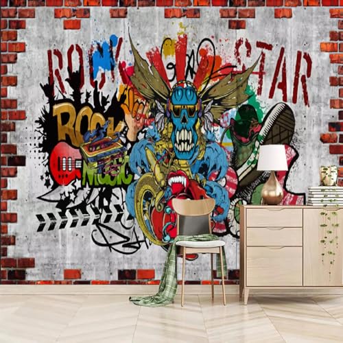 Art Fototapete 3D Abstraktes, Farbenfrohes Graffiti 315x215cm,Ziegelwand Seidenstofftapeten für Schlafzimmer, Wohnzimmer, Sofa, TV-Hintergrund Art Fototapete 3D Abstraktes, Farbenfrohes Graffiti 315x215cm,Ziegelwand Seidenstofftapeten für Schlafzimmer, Wohnzimmer, Sofa, TV-Hintergrund von LUPAXA
