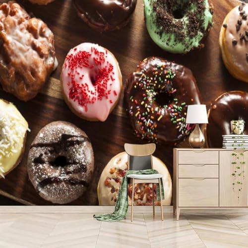 Art Fototapete 3D Gourmet Donuts 274x203cm,Schokoladendessert Seidenstofftapeten für Schlafzimmer, Wohnzimmer, Sofa, TV-Hintergrund Art Fototapete 3D Gourmet Donuts 274x203cm,Schokoladendessert Seidenstofftapeten für Schlafzimmer, Wohnzimmer, Sofa, TV-Hintergrund von LUPAXA
