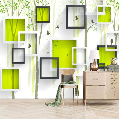Art Fototapete 3D Moderne Grün-Weiße Geometrie 400x280cm,Abstrakter Baum Seidenstofftapeten Bewerben Sie sich bei Study Room Hotels Offices Art Fototapete 3D Moderne Grün-Weiße Geometrie 400x280cm,Abstrakter Baum Seidenstofftapeten Bewerben Sie sich bei Study Room Hotels Offices von LUPAXA