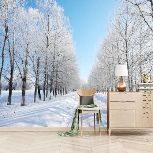 Art Fototapete 3D Weißer Verschneiter Wald 366x254cm,Winterliche Schneelandschaft Seidenstofftapeten für Schlafzimmer, Wohnzimmer, Sofa, TV-Hintergrund Art Fototapete 3D Weißer Verschneiter Wald 366x254cm,Winterliche Schneelandschaft Seidenstofftapeten für Schlafzimmer, Wohnzimmer, Sofa, TV-Hintergrund von LUPAXA