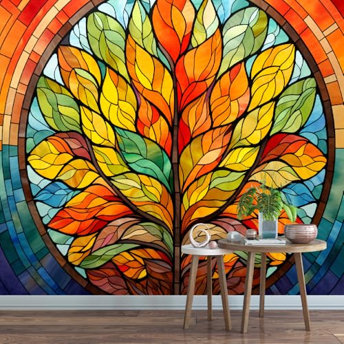 Fototapete 3D Bunte Blatttexturen 200x150cm,Moderne Abstrakte Kunst Seidenstofftapeten,für Wohnzimmer Schlafzimmer Nicht selbstklebend von LUPAXA