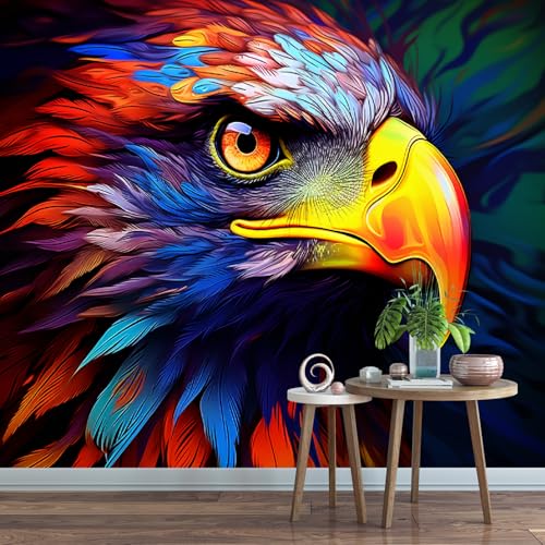 Fototapete 3D Buntes Adler-Graffiti 200x150cm,Abstraktes Tiermotiv Seidenstofftapeten,für Wohnzimmer Schlafzimmer Nicht selbstklebend Fototapete 3D Buntes Adler-Graffiti 200x150cm,Abstraktes Tiermotiv Seidenstofftapeten,für Wohnzimmer Schlafzimmer Nicht selbstklebend von LUPAXA