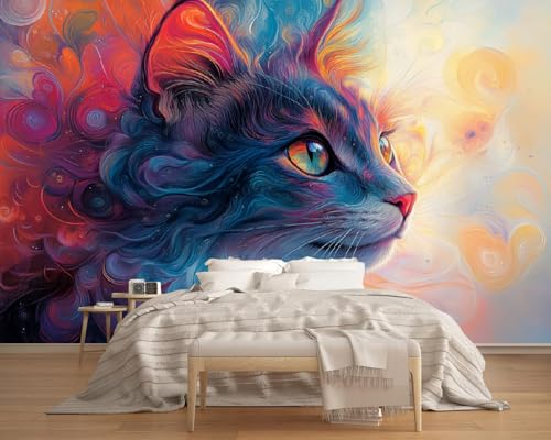 Fototapete 3D TapeteBlau-Violette Katze Mit Farbverlauf 130x80cm,Abstraktes 3D-Muster Tapeten Wohnzimmer Muster,Wand Deko Kinderzimmer Wandtapete Mustertapete Fototapete 3D TapeteBlau-Violette Katze Mit Farbverlauf 130x80cm,Abstraktes 3D-Muster Tapeten Wohnzimmer Muster,Wand Deko Kinderzimmer Wandtapete Mustertapete von LUPAXA