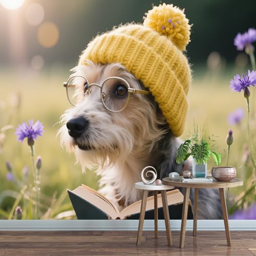 Fototapete 3D TapeteHund Mit Gelbem Hut Und Augen 400x280cm,Abstraktes Tiermotiv Tapeten Wohnzimmer Muster,Wand Deko Kinderzimmer Wandtapete Mustertapete Fototapete 3D TapeteHund Mit Gelbem Hut Und Augen 400x280cm,Abstraktes Tiermotiv Tapeten Wohnzimmer Muster,Wand Deko Kinderzimmer Wandtapete Mustertapete von LUPAXA