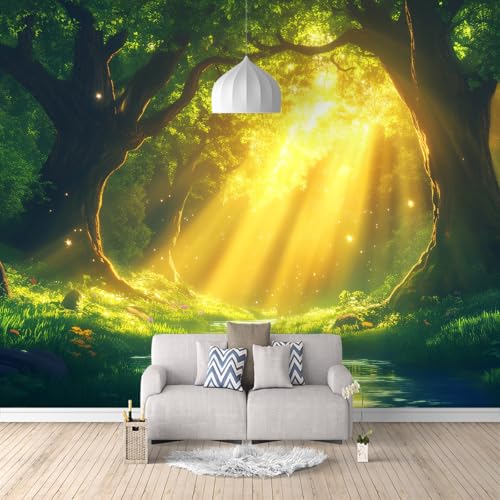 Fototapete 3D TapeteSonniger Wald 130x80cm,Grüner Fluss Tapeten Wohnzimmer Muster,Wand Deko Kinderzimmer Wandtapete Mustertapete Fototapete 3D TapeteSonniger Wald 130x80cm,Grüner Fluss Tapeten Wohnzimmer Muster,Wand Deko Kinderzimmer Wandtapete Mustertapete von LUPAXA