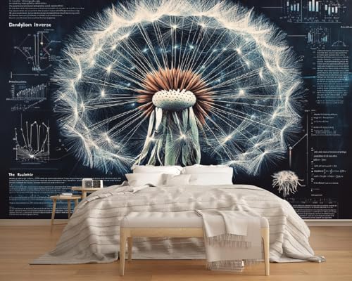 Fototapete 3D Weißer Löwenzahn 400x280cm,Technologie-Muster Seidenstofftapeten,für Wohnzimmer Schlafzimmer Nicht selbstklebend Fototapete 3D Weißer Löwenzahn 400x280cm,Technologie-Muster Seidenstofftapeten,für Wohnzimmer Schlafzimmer Nicht selbstklebend von LUPAXA