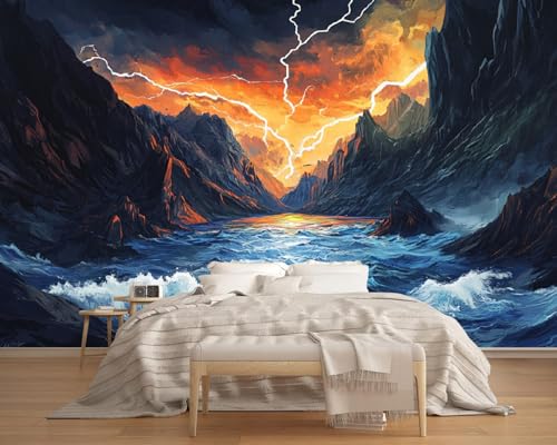 Fototapete Abendrot Am Gebirgsfluss 200x150cm,Naturlandschaft Wandtapete,für Schlafzimmer Wohnzimmer Flur Esszimmer Nicht selbstklebend Fototapete Abendrot Am Gebirgsfluss 200x150cm,Naturlandschaft Wandtapete,für Schlafzimmer Wohnzimmer Flur Esszimmer Nicht selbstklebend von LUPAXA