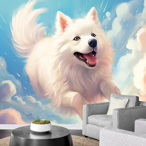 Fototapete Blauer Himmel Und Weiße Wolken 400x280cm,Weißer Hund Foto Tapete Wandverkleidung Wandtapete Motivtapeten Wohnzimmer Schlafzimmer 3d Effekt Modern Fototapete Blauer Himmel Und Weiße Wolken 400x280cm,Weißer Hund Foto Tapete Wandverkleidung Wandtapete Motivtapeten Wohnzimmer Schlafzimmer 3d Effekt Modern von LUPAXA