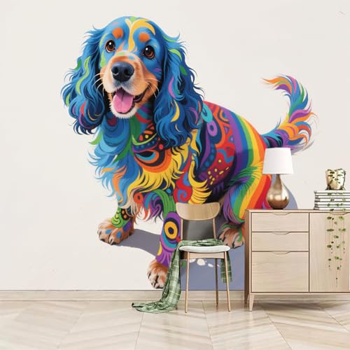 Fototapete Bunter Graffiti-Hund 230x180cm,Moderne Schlichte Ästhetik Wandtapete,für Schlafzimmer Wohnzimmer Flur Esszimmer Nicht selbstklebend Fototapete Bunter Graffiti-Hund 230x180cm,Moderne Schlichte Ästhetik Wandtapete,für Schlafzimmer Wohnzimmer Flur Esszimmer Nicht selbstklebend von LUPAXA