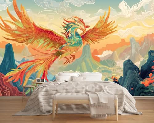 Fototapete Cartoon-Gemälde Von Phönix 130x80cm,Berge Und Bäche Foto Tapete Wandverkleidung Wandtapete Motivtapeten Wohnzimmer Schlafzimmer 3d Effekt Modern Fototapete Cartoon-Gemälde Von Phönix 130x80cm,Berge Und Bäche Foto Tapete Wandverkleidung Wandtapete Motivtapeten Wohnzimmer Schlafzimmer 3d Effekt Modern von LUPAXA