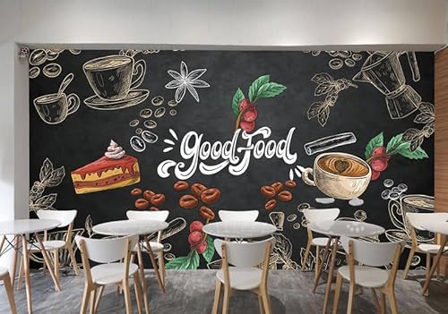 Fototapete Catering 130x80cm，Café-Tafel-Malerei Wandtapete Moderne Schlafzimmermode Großer TV-Hintergrund von LUPAXA