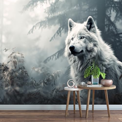 Fototapete Einsamer Wolf Im Wald 400x280cm,Tiermotiv Foto Tapete Wandverkleidung Wandtapete Motivtapeten Wohnzimmer Schlafzimmer 3d Effekt Modern Fototapete Einsamer Wolf Im Wald 400x280cm,Tiermotiv Foto Tapete Wandverkleidung Wandtapete Motivtapeten Wohnzimmer Schlafzimmer 3d Effekt Modern von LUPAXA