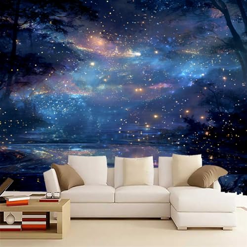 Fototapete Farbenfroher Sternenhimmel 200x150cm,Wunderschöne Milchstraße Foto Tapete Wandverkleidung Wandtapete Motivtapeten Wohnzimmer Schlafzimmer 3d Effekt Modern von LUPAXA