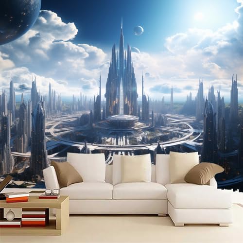 Fototapete Futuristische Sci-Fi-Architektur 400x280cm,Planeten Im Universum Wandtapete,für Schlafzimmer Wohnzimmer Flur Esszimmer Nicht selbstklebend Fototapete Futuristische Sci-Fi-Architektur 400x280cm,Planeten Im Universum Wandtapete,für Schlafzimmer Wohnzimmer Flur Esszimmer Nicht selbstklebend von LUPAXA