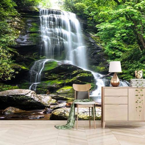 Fototapete Grüner Wald 300x240cm,Wasserfall Wandtapete für Schlafzimmer, Wohnzimmer, Sofa, TV-Hintergrund Fototapete Grüner Wald 300x240cm,Wasserfall Wandtapete für Schlafzimmer, Wohnzimmer, Sofa, TV-Hintergrund von LUPAXA