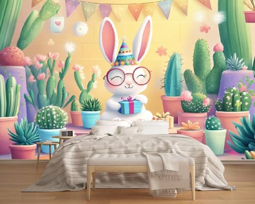 Fototapete Kaninchen Mit Kaktus 200x150cm,Anime-Stil Foto Tapete Wandverkleidung Wandtapete Motivtapeten Wohnzimmer Schlafzimmer 3d Effekt Modern Fototapete Kaninchen Mit Kaktus 200x150cm,Anime-Stil Foto Tapete Wandverkleidung Wandtapete Motivtapeten Wohnzimmer Schlafzimmer 3d Effekt Modern von LUPAXA