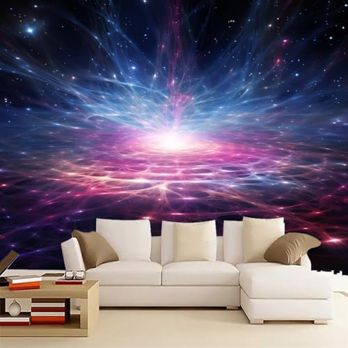 Fototapete Lila-Blauer Sternenhimmel 366x254cm,Zukunftstechnologie Foto Tapete Schlafzimmer Wohnzimmer Vliestapete Wandtapete Motivtapeten Bildtapete 3d Effekt von LUPAXA