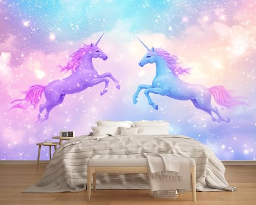 Fototapete Märchenhaftes Fantasy-Einhorn 400x280cm,Bunter Sternenhimmel Mit Farbverlauf Foto Tapete Schlafzimmer Wohnzimmer Vliestapete Wandtapete Motivtapeten Bildtapete 3d Effekt Fototapete Märchenhaftes Fantasy-Einhorn 400x280cm,Bunter Sternenhimmel Mit Farbverlauf Foto Tapete Schlafzimmer Wohnzimmer Vliestapete Wandtapete Motivtapeten Bildtapete 3d Effekt von LUPAXA
