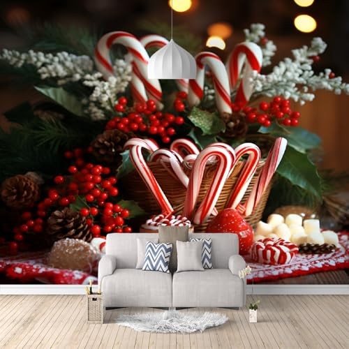 Fototapete Rot-Weißer Desserttisch 230x180cm,Moderne Mode Foto Tapete Wandverkleidung Wandtapete Motivtapeten Wohnzimmer Schlafzimmer 3d Effekt Modern von LUPAXA