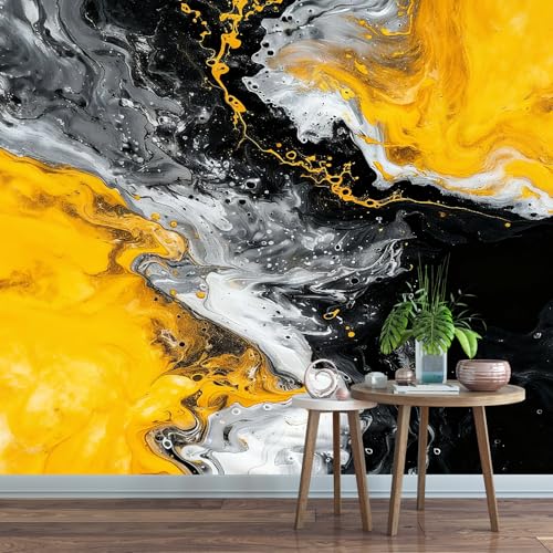 Fototapete Schwarz-Goldene Wellenstruktur 300x240cm,Abstrakt Modern Wandtapete,für Schlafzimmer Wohnzimmer Flur Esszimmer Nicht selbstklebend Fototapete Schwarz-Goldene Wellenstruktur 300x240cm,Abstrakt Modern Wandtapete,für Schlafzimmer Wohnzimmer Flur Esszimmer Nicht selbstklebend von LUPAXA