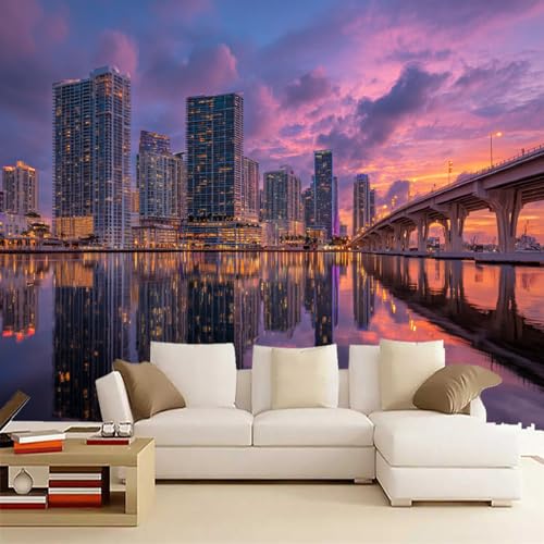 Fototapete Sonnenuntergang Und Abendrot 230x180cm,Seespiegelung Foto Tapete Wandverkleidung Wandtapete Motivtapeten Wohnzimmer Schlafzimmer 3d Effekt Modern von LUPAXA