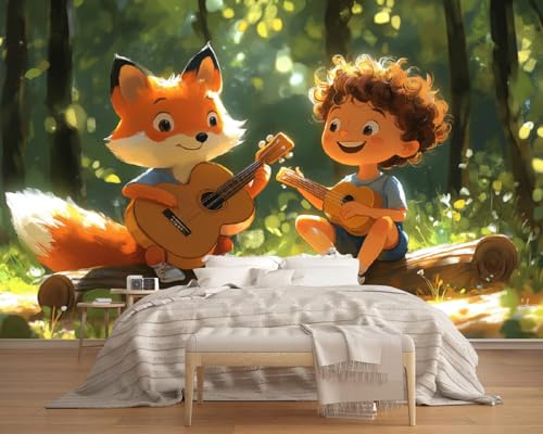 Fototapete Waldtiergitarre 300x240cm,Sonnige Landschaft Foto Tapete Schlafzimmer Wohnzimmer Vliestapete Wandtapete Motivtapeten Bildtapete 3d Effekt Fototapete Waldtiergitarre 300x240cm,Sonnige Landschaft Foto Tapete Schlafzimmer Wohnzimmer Vliestapete Wandtapete Motivtapeten Bildtapete 3d Effekt von LUPAXA