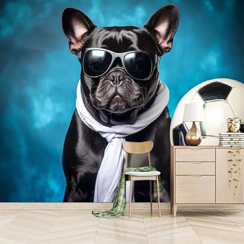 Fototapete Weißer Fußball Mit Schwarzem Hund 400x280cm,Blaue Moderne Abstraktion Wandtapete,für Schlafzimmer Wohnzimmer Flur Esszimmer Nicht selbstklebend Fototapete Weißer Fußball Mit Schwarzem Hund 400x280cm,Blaue Moderne Abstraktion Wandtapete,für Schlafzimmer Wohnzimmer Flur Esszimmer Nicht selbstklebend von LUPAXA