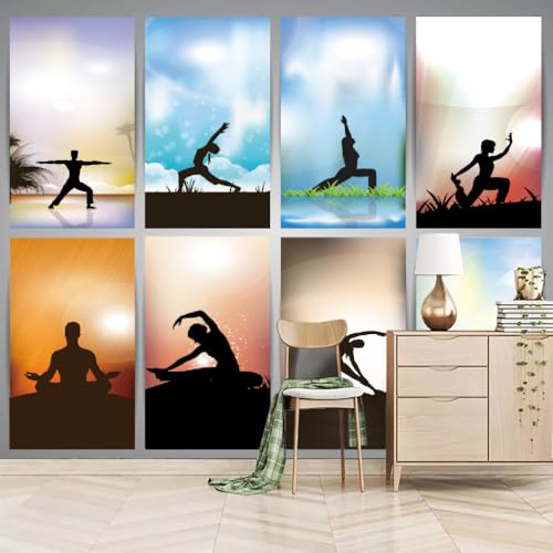 Fototapete Yoga 230x180cm，Fitness Und Training Wandtapete Moderne Schlafzimmermode Großer TV-Hintergrund von LUPAXA