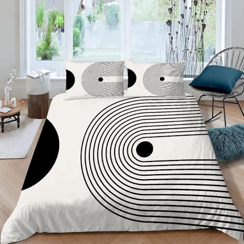 LUPAXA Boho-Regenbogenstreifen Bettwäsche-Set,155 * 200Cm Geometrie Der Mitte des Jahrhunderts Mikrofaser-Bettlaken 3D-Druck Bettbezug, 3-Teiliges Set Mit Reißverschluss Weich LUPAXA Boho-Regenbogenstreifen Bettwäsche-Set,155 * 200Cm Geometrie Der Mitte des Jahrhunderts Mikrofaser-Bettlaken 3D-Druck Bettbezug, 3-Teiliges Set Mit Reißverschluss Weich von LUPAXA