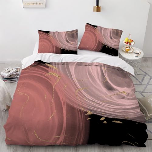 LUPAXA Schwarz-Rosa-Gold 3-Teiliges Bettbezug-Set,260 * 220Cm Retro-Abstrakt Moderner Bettbezug Aus Mikrofaser Mit Reißverschluss LUPAXA Schwarz-Rosa-Gold 3-Teiliges Bettbezug-Set,260 * 220Cm Retro-Abstrakt Moderner Bettbezug Aus Mikrofaser Mit Reißverschluss von LUPAXA