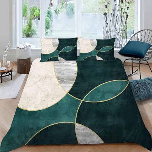 Modernes Und Schlichtes Grau Und Weiß Bettwäsche Set 3 Teilig，260 * 220Cm Geometrisch Stickereien Leicht Weich Mikrofaser Bettbezug Und 2 Kissenbezüge Mit Reißverschluss von LUPAXA