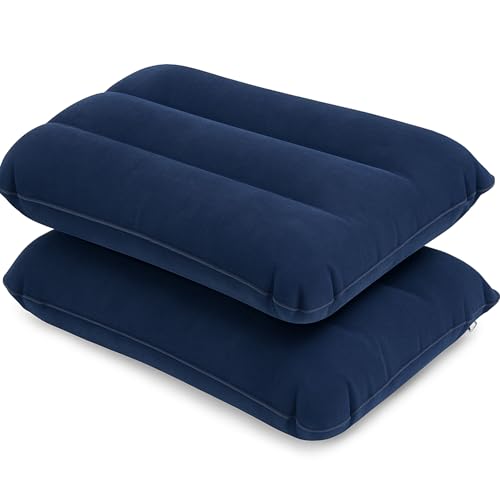 2X Aufblasbare Kissen Luftkissen Reise Camping Leichtgewicht Kompakt - Wasserdicht Weiches Beflocktes Obermaterial - Einfaches Aufblasen und Entleeren - 45 x 25cm Blau 2X Aufblasbare Kissen Luftkissen Reise Camping Leichtgewicht Kompakt - Wasserdicht Weiches Beflocktes Obermaterial - Einfaches Aufblasen und Entleeren - 45 x 25cm Blau von LUPO