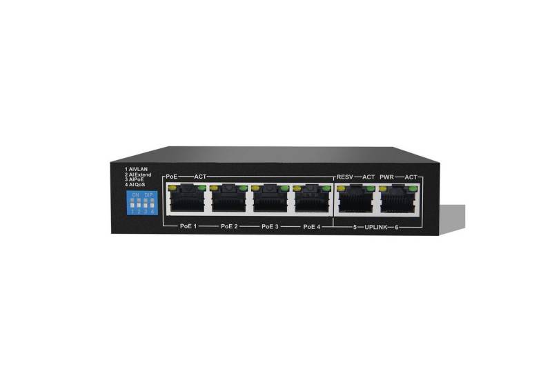 LUPUS ELECTRONICS 4 Kanal PoE Switch Gefahrenmeldeanlage (Unterstützt Power over Ethernet (PoE) von LUPUS ELECTRONICS