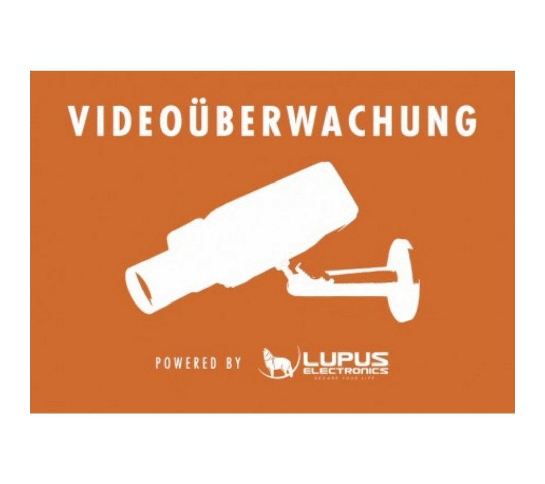 LUPUS ELECTRONICS 10862 Aufkleber: Achtung Videoüberwachung, Orange, Weiß Gefahrenmeldeanlage von LUPUS ELECTRONICS