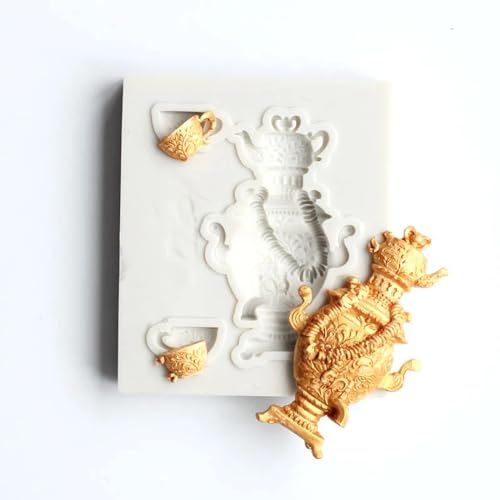 Gießformen aus Kunstharz, 6,1 x 5,2 x 0,9 cm, Teekanne, Fondant, Schokolade, Harzform, Heimdekoration von LUPZENFUXIA