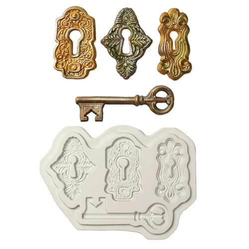 Gießformen aus Kunstharz, Vintage-Stil, für Kuchen, Backen, Dekoration, Schmuck, Schloss, 13 x 9 x 0,5 cm von LUPZENFUXIA