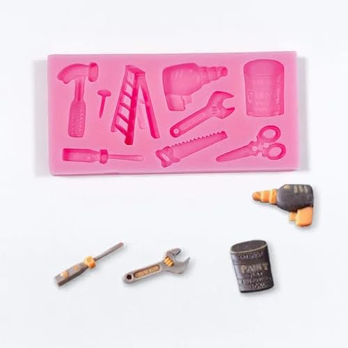 Harzgussformen, 3D-Säge-Schraubendreher, Schraubenschlüssel, Schere, Gadget, Fondant, Schokolade, Backwerkzeug, Ton, Gips, Harzform, 11,2 x 5,4 x 1,2 cm von LUPZENFUXIA