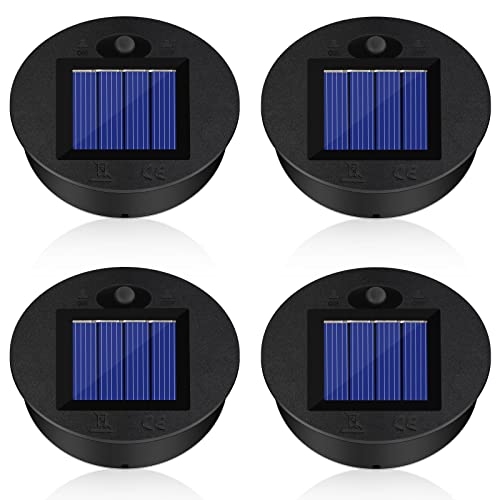 4 Stück Solarleuchten Ersatzteile, Solarleuchten Ersatz Top mit LED Leuchtmitteln, 7cm Deckel-Leuchten Ersatzteil, Solarpanel Laterne Leuchten Ersatzoberteil Glühbirne Ersatzteil, DIY Garten Decor von LURICO