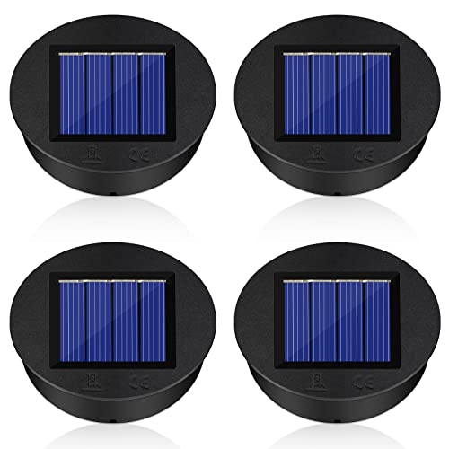 Solarleuchten Ersatzteile 8cm, 4 Stück Solarleuchten Ersatz Top mit Heller LED, Ersatz Solarmodul für Gartenleuchten,Wasserdicht Solar Ersatzdeckel, Solarlaterne und DIY [Energieklasse A+++] von LURICO