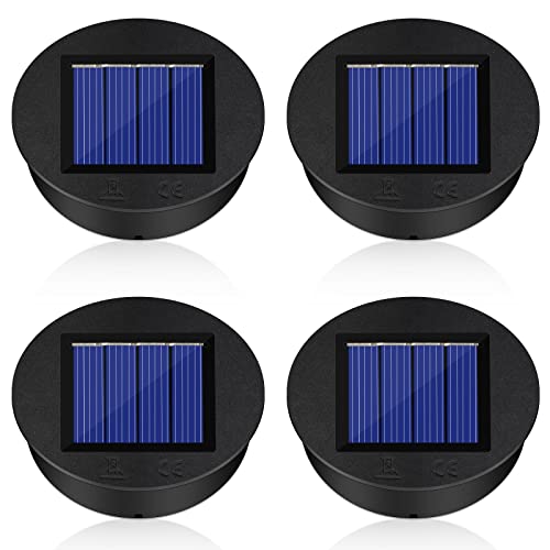 4 Stück Solarleuchten Ersatzteile, Solarleuchten Ersatz Top mit LED Leuchtmitteln, 8cm Deckel-Leuchten Ersatzteil, Solarpanel Laterne Leuchten Ersatzoberteil Glühbirne Ersatzteil, DIY Garten Decor von LURICO