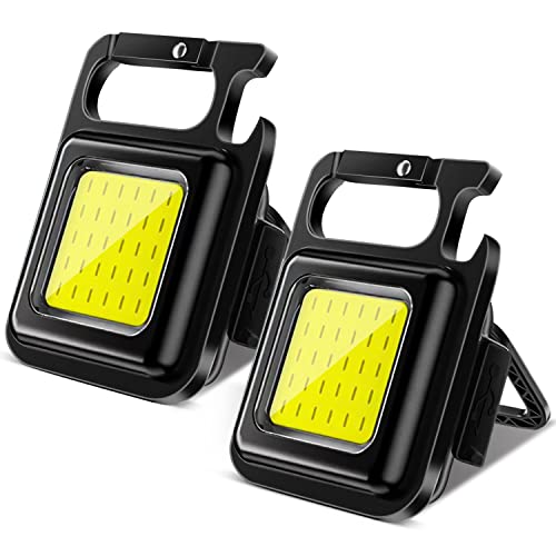 LURICO 2 Stücke Mini LED Inspektionsleuchten, Notlicht mit USB Aufladen Tragbare Taschenlampe Arbeitslampe Magnetisches Wasserdicht Mechanikerlicht Tragbare für Notbeleuchtu Camping Reparatur von LURICO