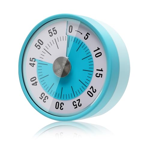 LURICO Visueller Timer, 60 Minuten Countdown Timer für Kinder und Erwachsene, Eieruhr Magnetisch und mechanisch, ideal für Küche, Klassenzimmer, Büro - Blau von LURICO