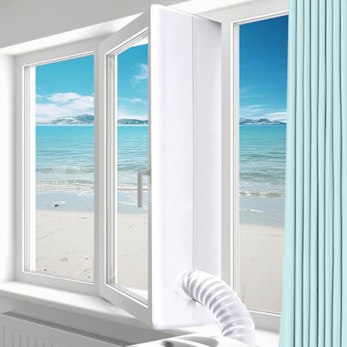 400CM Fensterabdichtung für Mobile Klimageräte, Klimaanlagen, Wäschetrockner, Ablufttrockner, Hot Air Stop zum Anbringen an Fenster, Dachfenster, Flügelfenster, Fensterabdichtung Klimaanlage von LURICO