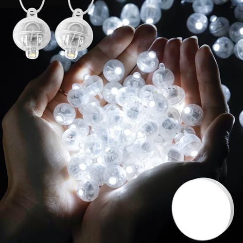 LURICO LED Ballons Lichter mit Haken, 100x Mini LED-Ballons Lichter, Mini LED Lichter Luftballons, Wasserdicht Beleuchtung für Papierlaternen Geburtstag Hochzeit Party Weihnachts von LURICO